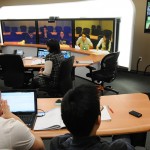Students learn Chinese in the TelePresence room